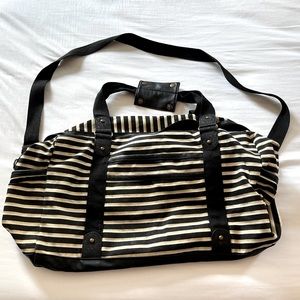 Large Gold, White, Black Weekender Tote